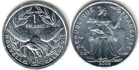 монета Новая Каледония 1 франк 2009