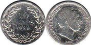 монета Нидерланды 10 центов 1889