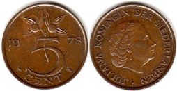 монета Нидерланды 5 центов 1978