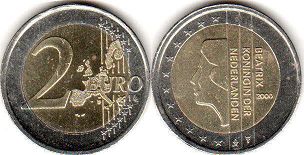 монета Нидерланды 2 евро 2000