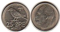 монета Норвегия 25 эре 1969