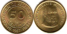 монета Перу 50 сентимо 1988