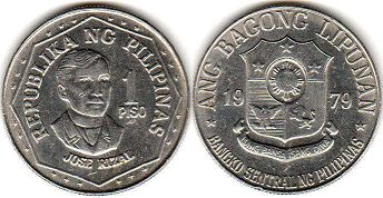 монета Филиппины 1 писо 1979