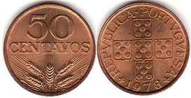 монета Португалия 50 сентаво 1978