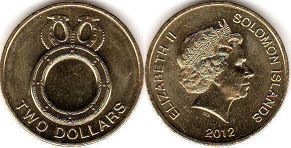 монета Соломоновы Oстрова 2 доллара 2012