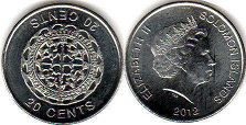 монета Соломоновы Oстрова 20 центов 2012