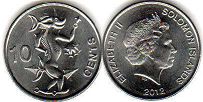 монета Соломоновы Oстрова 10 центов 2012