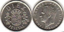 монета Испания 10 песет 1984