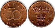 монета Швеция 50 эре 1992