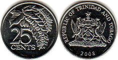 монета Тринидад и Тобаго 25 центов 2003