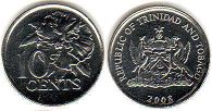 монета Тринидад и Тобаго 10 центов 2008