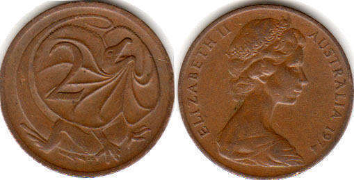 Австралия монета 2 цента 1976 Elizabeth II