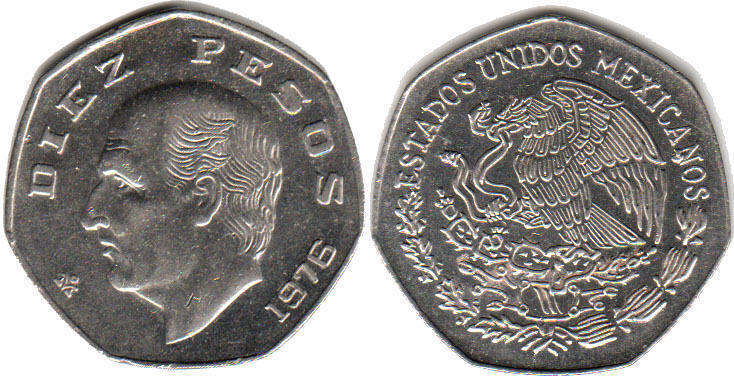 Мексика монета 10 песо 1976