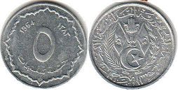 монета Алжир 5 сантимов 1964