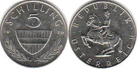 монета Австрия 5 шиллингов 1979