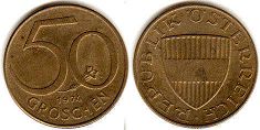 монета Австрия 50 грошенов 1974