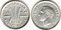 монета Австралия 3 пенса 1950