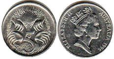 монета Австралия 5 центов 1996