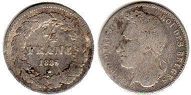 монета Бельгия 1/4 franc 1835