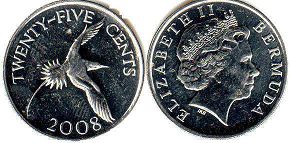монета Бермуды 25 центов 2008