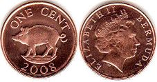 монета Бермуды 1 цент 2008