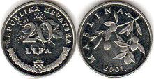 монета Хорватия 20 лип 2001