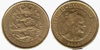 монета Дания 20 крон 2005