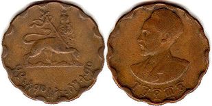 монета Эфиопия 25 центов 1944