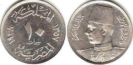 монета Египет 10 милльемов 1938