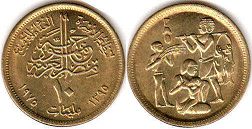 монета Египет 10 милльемов 1975