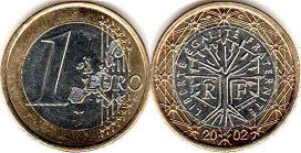 монета Франция 1 евро 2002