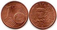 монета Франция 1 евро цент 2006