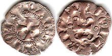 монета Ахайя денье без даты (1322-1333)