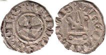 монета Афины денье без даты (1287-1308)