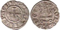 монета Ахайя денье без даты (1297-1301)