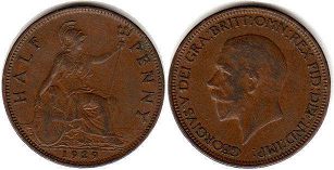 монета Великобритания 1/2 пенни 1929