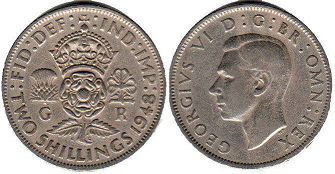 монета Великобритания 2 шиллинга 1948