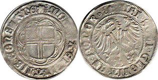 монета Констанц батцен (4 крейцера) без даты (1499-1503)