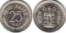 монета Индия 25 пайсов 1987