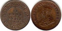монета Британская Индия 1/12 анны 1915