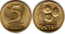 монета Израиль 5 агор 1974