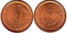 монета Иордания 1 филс 1965