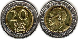 монета Кения 20 шиллингов 2010