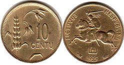 монета Литва 10 центов 1925