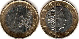 монета Люксембург 1 евро 2002