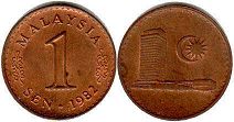 монета Малайзия 1 сен 1982