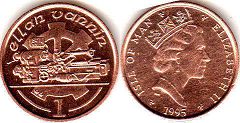 монета Остров Мэн 1 пенни 1995