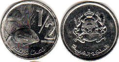 монета Марокко 1/2 дирхама 2012