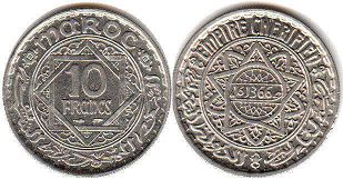 монета Марокко 10 франков 1946