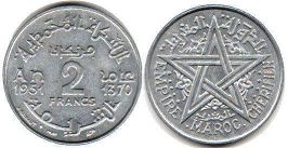 монета Марокко 2 франка 1951